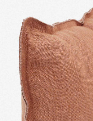 Corner of the arlo rust orange long lumbar pillow