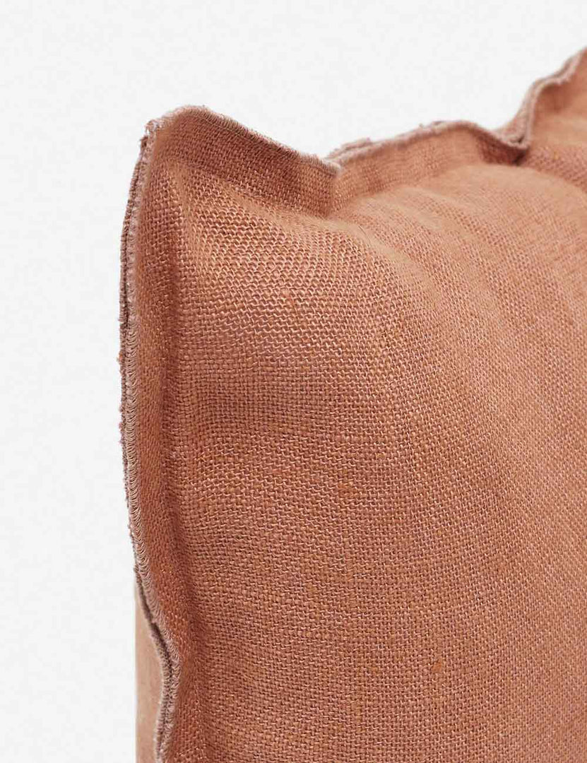 #color::rust #style::long-lumbar | Corner of the arlo rust orange long lumbar pillow 