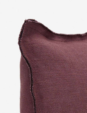 Corner of the arlo Aubergine burgundy square pillow