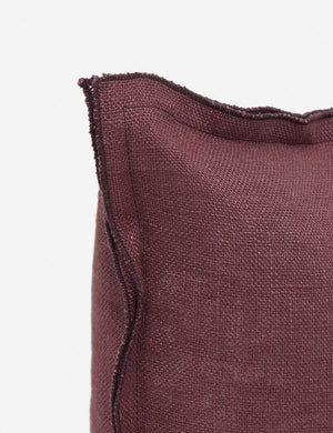 Corner of the arlo Aubergine burgundy lumbar pillow