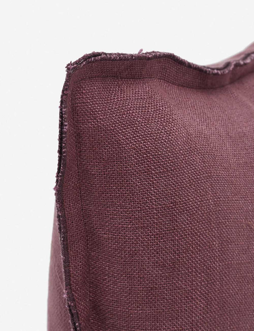 #color::aubergine #style::long-lumbar | Corner of the  arlo Aubergine burgundy long lumbar 