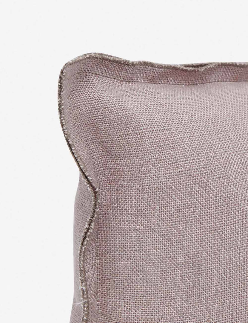 #color::dark-natural #style::lumbar #fill type::with-feather-down-insert #fill type::pillow-cover-only | Corner of the arlo Dark Natural lumbar pillow