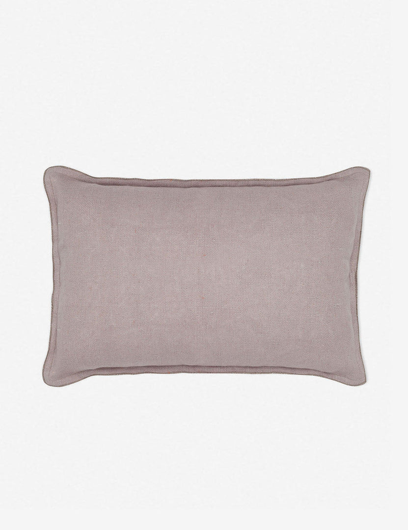 #color::dark-natural #style::lumbar #fill type::with-feather-down-insert #fill type::pillow-cover-only | Arlo Dark Natural flax linen solid lumbar pillow