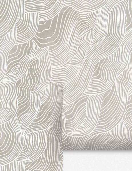 #color::gray | Alina gray Wallpaper with smooth ripple pattern
