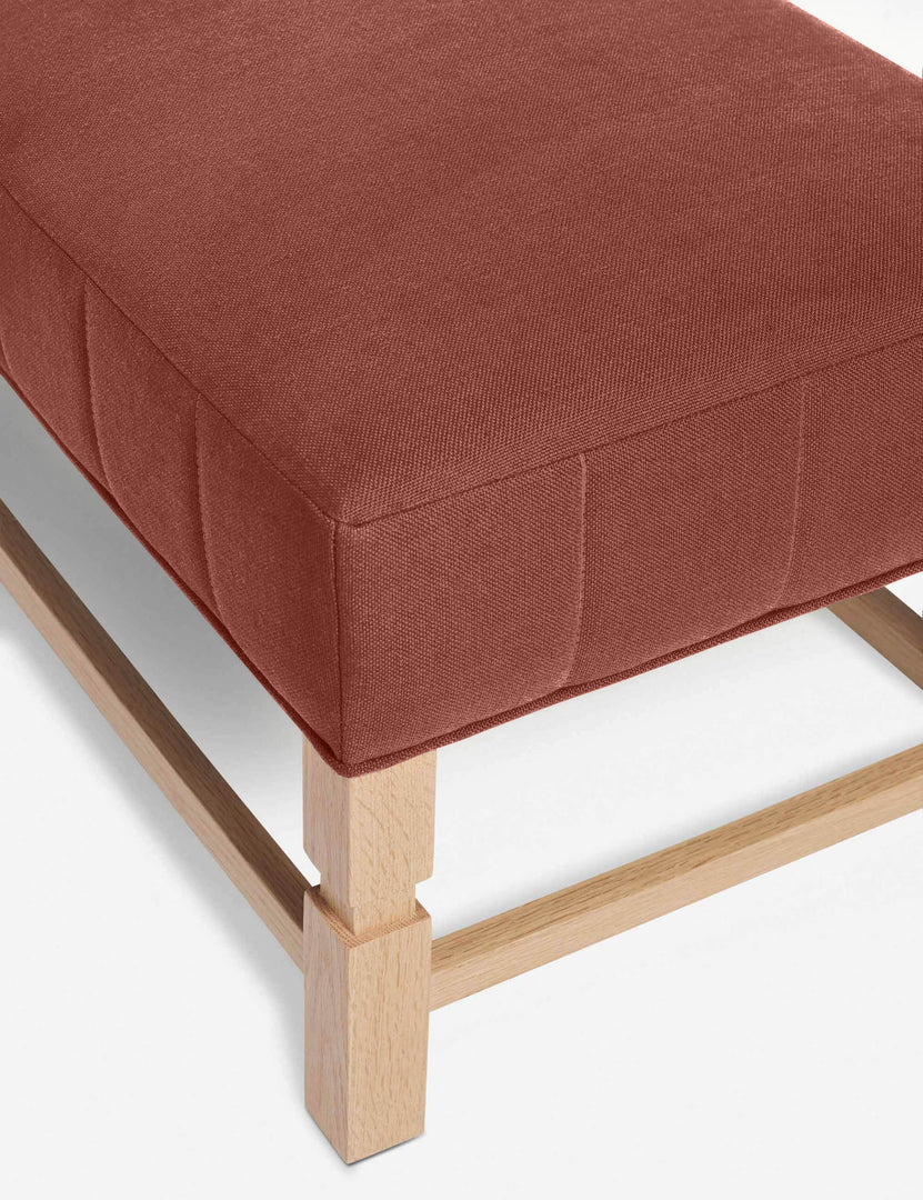 #color::terracotta-linen | The vertical channeling on the cushion of the Ambleside Terracotta Linen bench