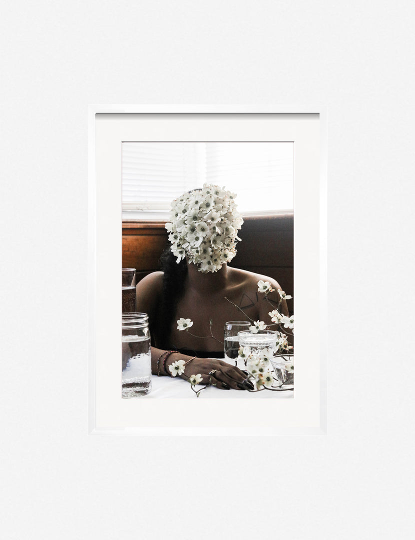 #color::white #size::13.5--x-17.5-- #size::21.5--x-29.5-- #size::25.5--x-35.5-- | Southern Woman in White Dogwoods Photography Print in a white frame