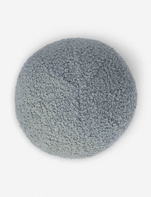 Bird’s-eye view of the Canyon blue Bouclé Ball Pillow by Sarah Sherman Samuel