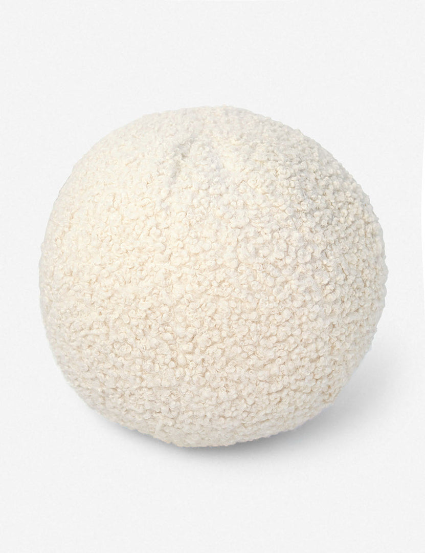 #color::ivory | Ivory Bouclé Ball Pillow by Sarah Sherman Samuel