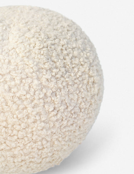 #color::ivory | Angled view of the Ivory Bouclé Ball Pillow by Sarah Sherman Samuel