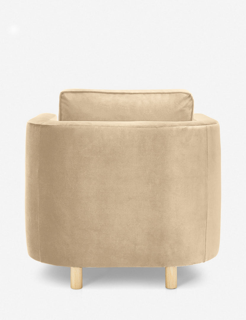 #color::brie-velvet | Back of the Belmont Brie beige velvet accent chair