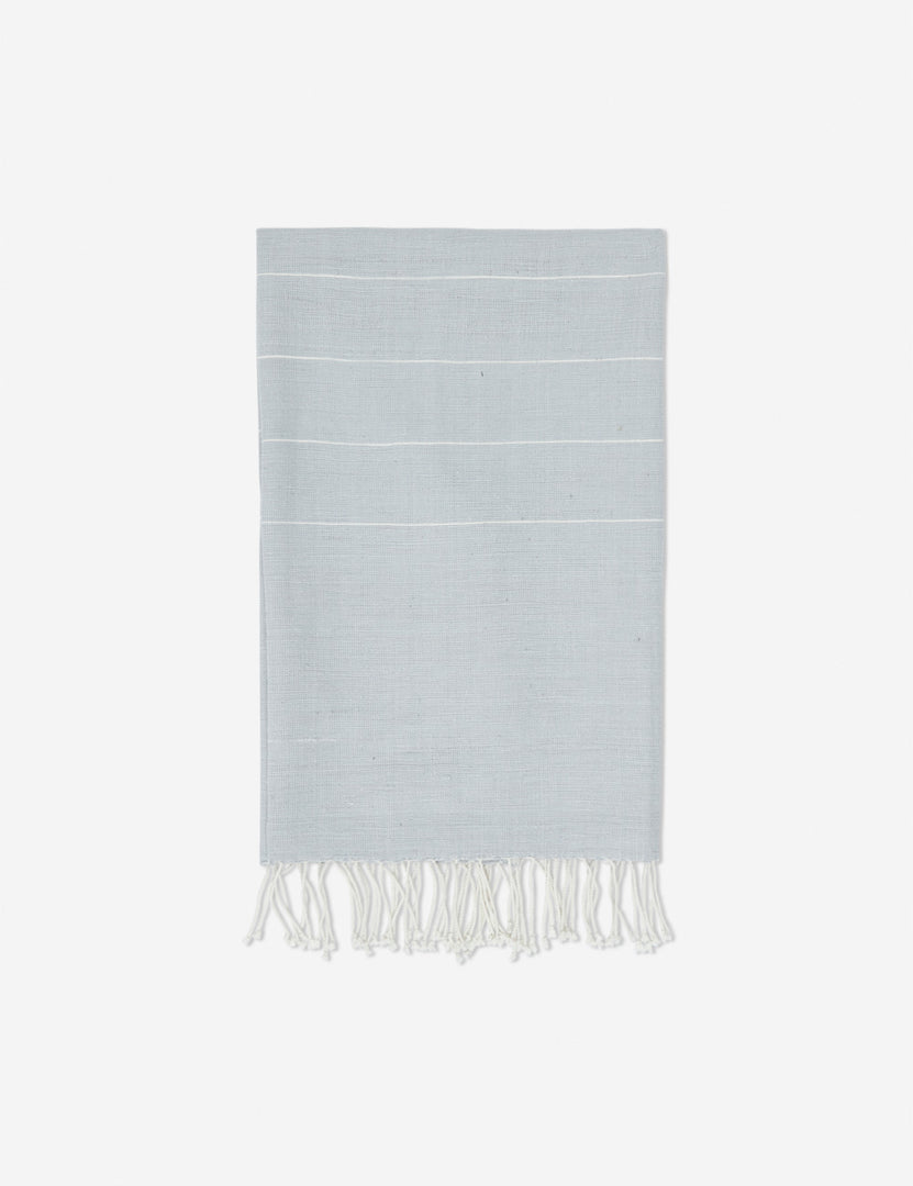 #color::light-gray | Melkam light gray Hand Towel with fringed ends by Bolé Road Textiles