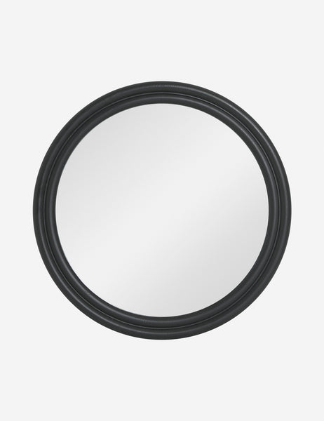 #color::black | Bourdon Double-Framed Black Round Mirror