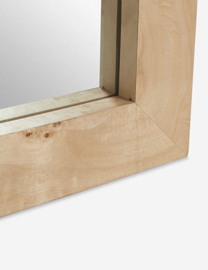 Lower corner Bree Burl Wood Rectangular Floor Mirror