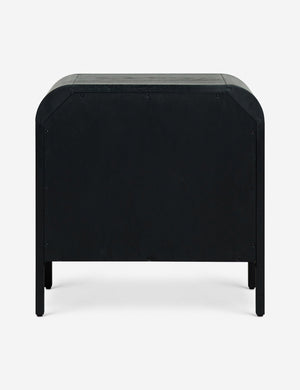 Back of the Brooke one drawer black nightstand