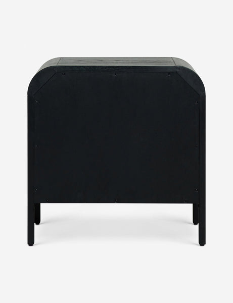 #color::black | Back of the Brooke one drawer black nightstand