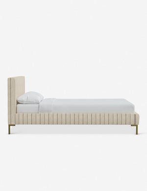 Side of the Deva Natural Stripe platform bed