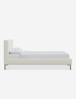 Side of the Deva Cream Sherpa platform bed