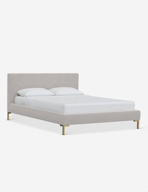 Angled view of the Deva Mineral Velvet platform bed