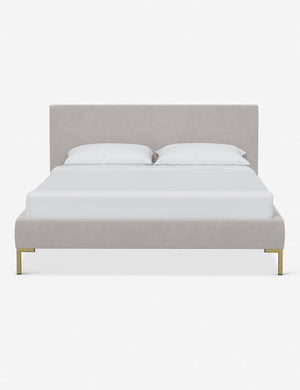 Deva Mineral Velvet platform bed with gold legs