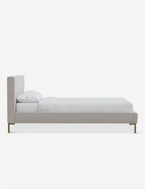 Side of the Deva Mineral Velvet platform bed