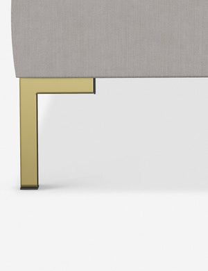 The golden leg on the Deva Mineral Velvet platform bed