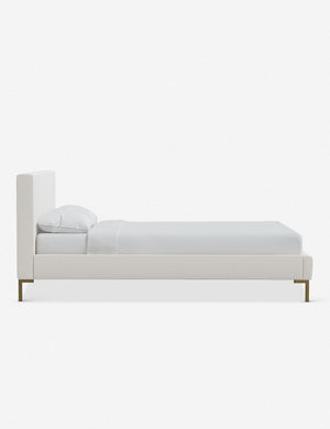 Side of the Deva Snow Velvet platform bed