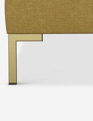 The golden leg on the Deva Golden Linen platform bed