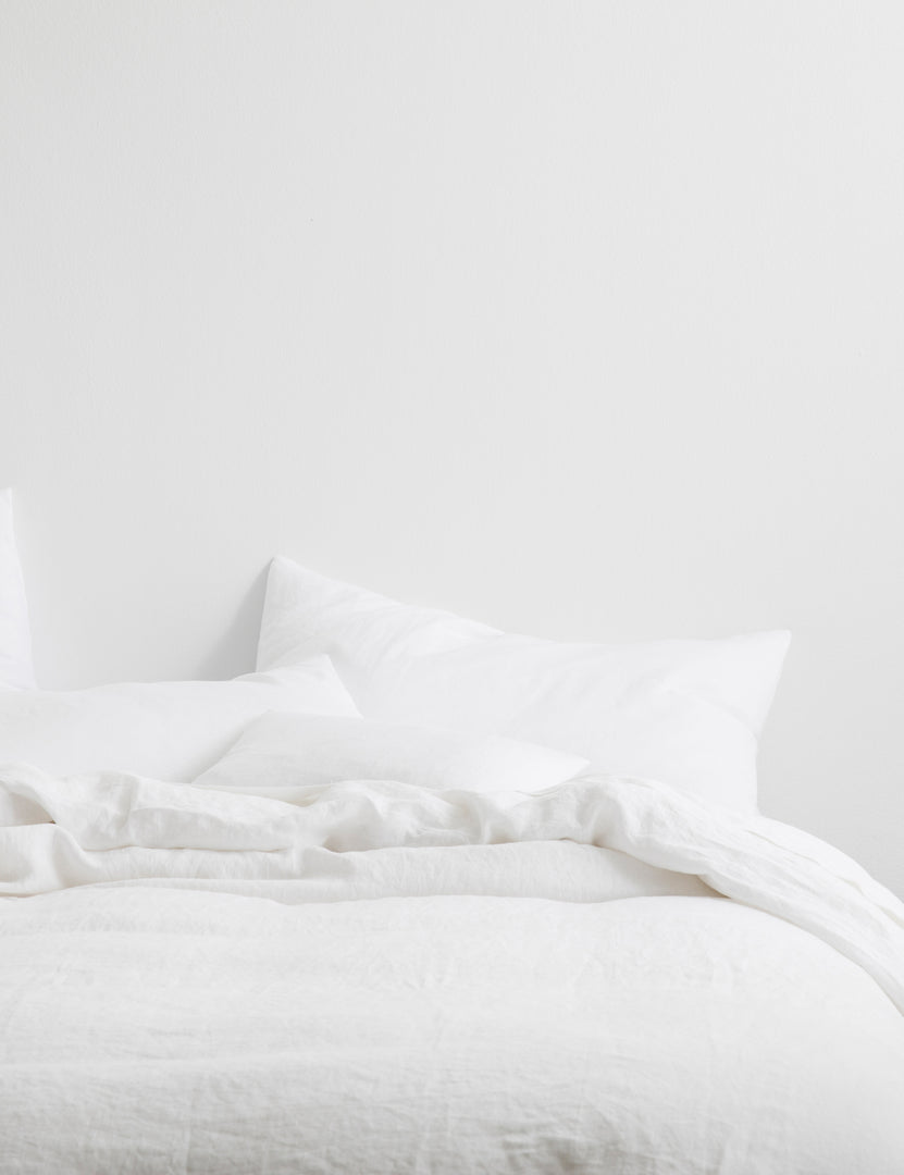 #color::white #size::queen #size::king #size::twin #size::cal-king | European Flax Linen white Duvet Set by Cultiver