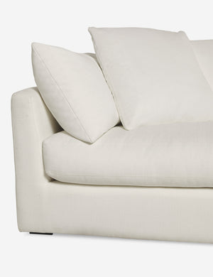 Close up of the Cashel Ivory Performance Fabric Sofa