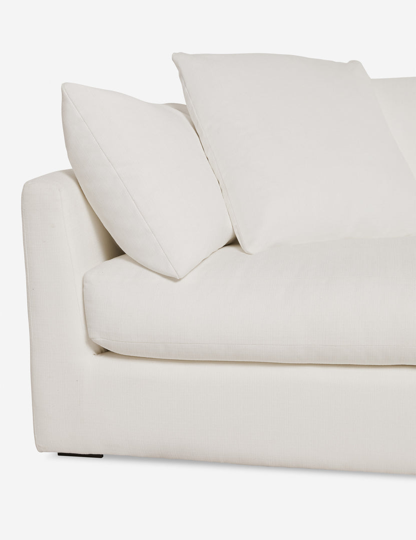 #color::ivory-linen #size::108-W #size::96-W #size::84-W #size::72-W | Close up of the Cashel Ivory Linen Sofa