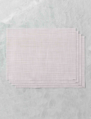 Set of four blush pink Mini Basketweave Rectangle Placemat by Chilewich
