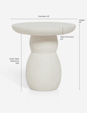 Dimensions on the Clouded White Round Side Table