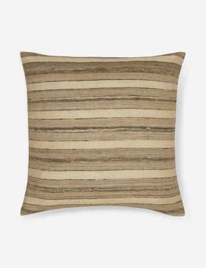 Danique earth-toned striped silk square throw pillow