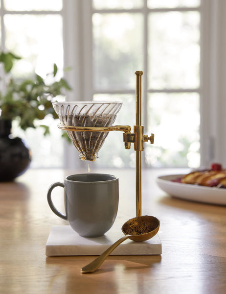 Brass & Marble Pour Over Stand by Farmhouse Pottery