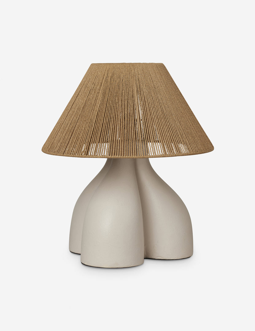 #color::gray | Gustav woven shade sculptural table lamp.