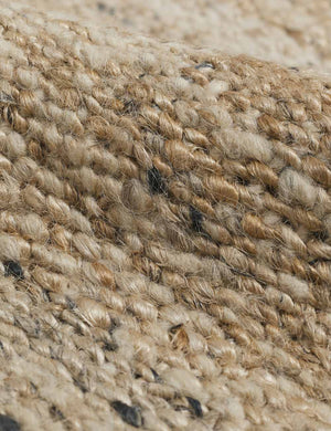 Close up of the artisan wool-cotton construction on the Hagan rug