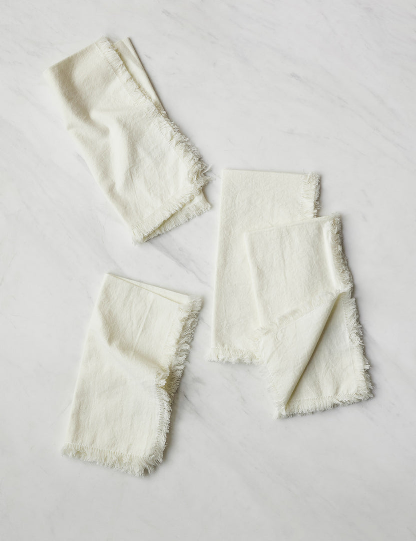 #color::ivory | Set of 4 ivory Essential Cotton Dinner Napkins by Hawkins New York