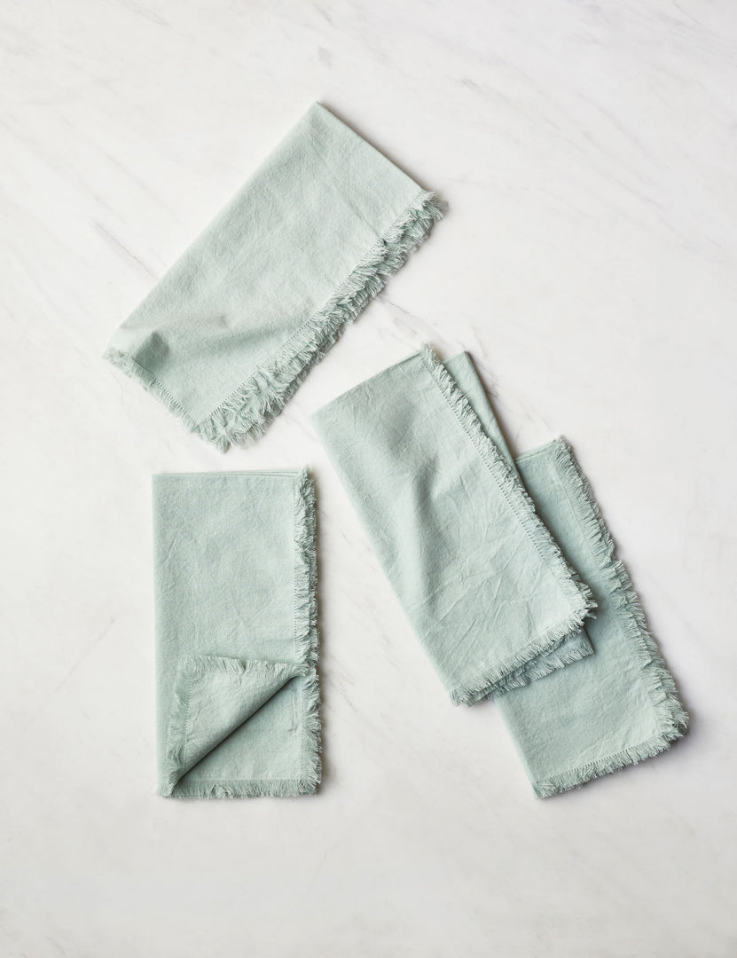 #color::sky | Set of 4 sky blue Essential Cotton Dinner Napkins by Hawkins New York