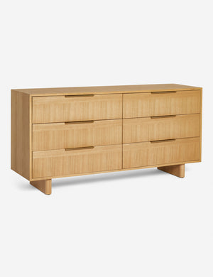 Angled view of the Hillard 6-drawer dresser