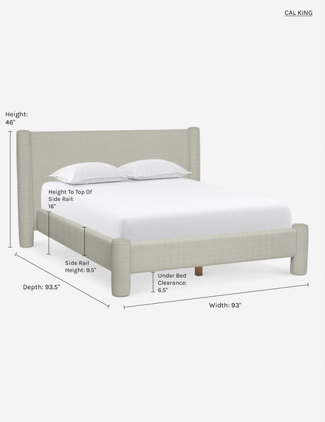 #color::natural-linen #size::cal-king | California king dimensions of the Natural Linen Hyvaa Bed by Sarah Sherman Samuel