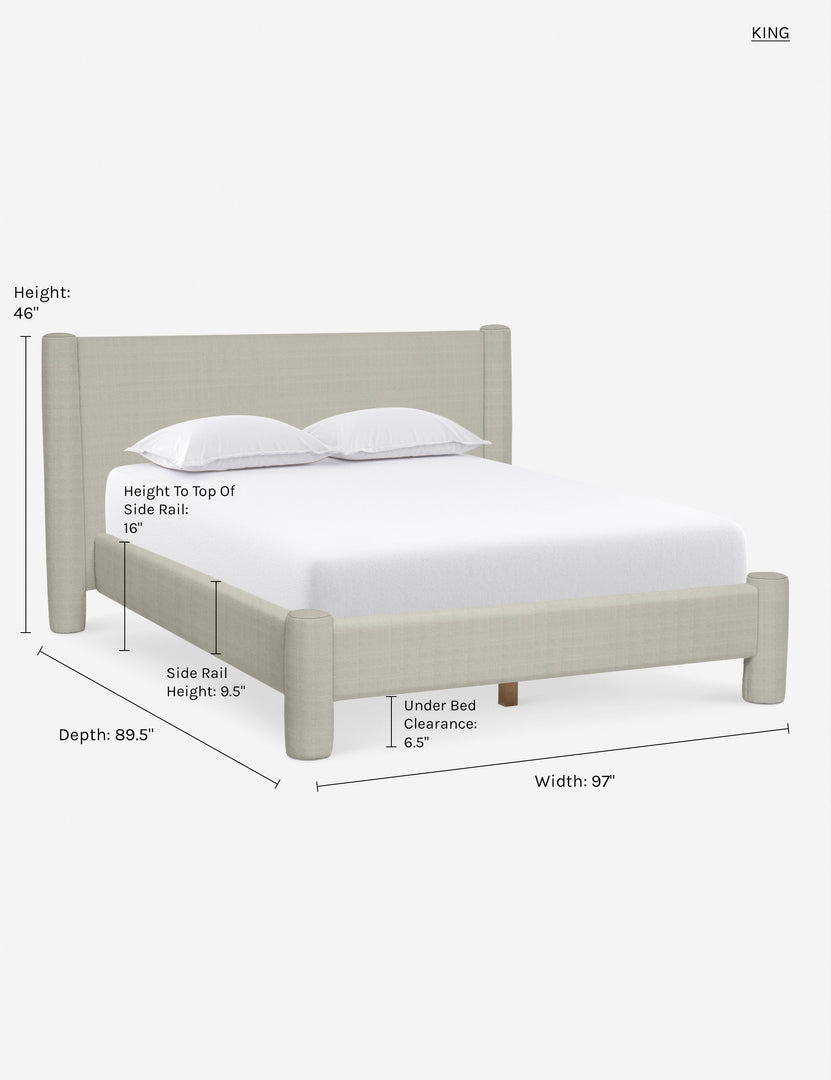 #color::natural-linen #size::king | King dimensions of the Natural Linen Hyvaa Bed by Sarah Sherman Samuel