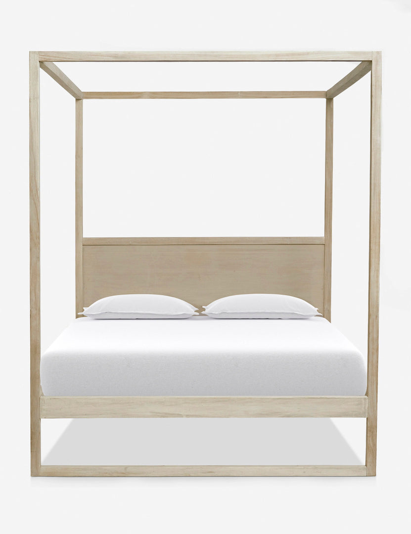 #size::queen #size::king | Kiery light wood canopy bed