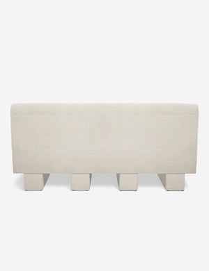 Back of the Lena Ivory Boucle armless sofa