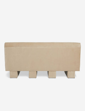 Back of the Lena armless brie beige velvet sofa