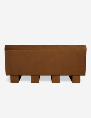 Back of the Lena Cognac Velvet armless sofa