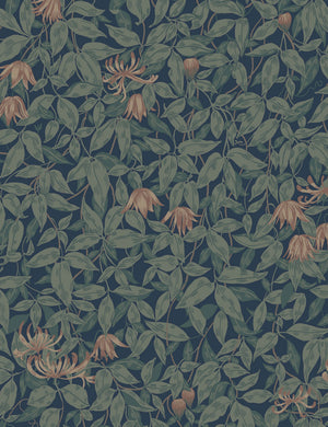 Scalamandre Linnea Wallpaper Swatch by Sandberg, Midnight Blue