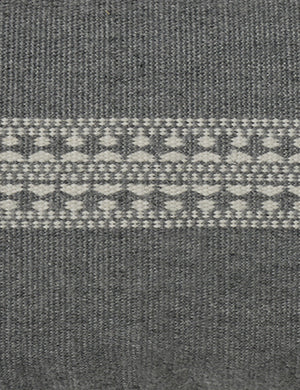 White traditional design on the Marchesa agate gray indoor and outdoor pillow