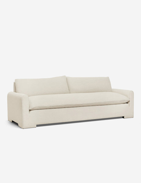 #color::Ivory-Boucle #size::103-W | Angled view of the Rupert Ivory Boucle sofa