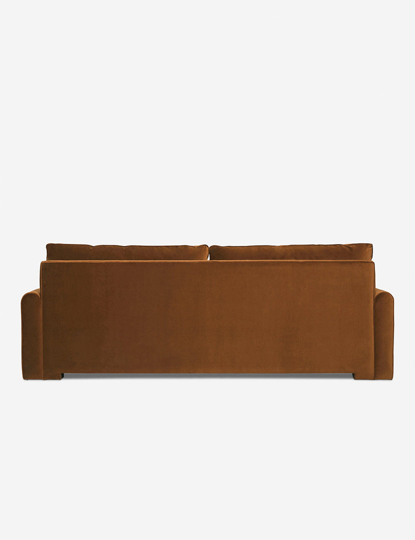 #color::Cognac-Velvet #size::103-W | Back of the Rupert cognac velvet sofa