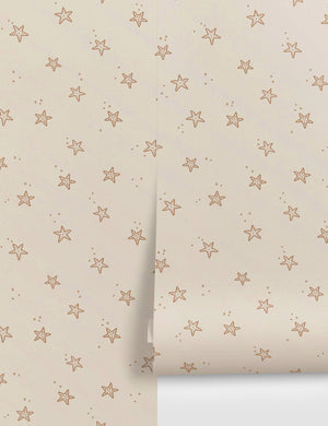Starfish cream and orange wallpaper by Rylee + Cru